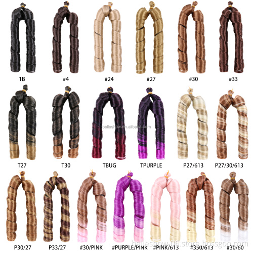 Hot sell  Synthetic shiny silky Wave straight Curls Ocean Wave Crochet  spiral wavy French Curly Crochet Braids Wavy Braids